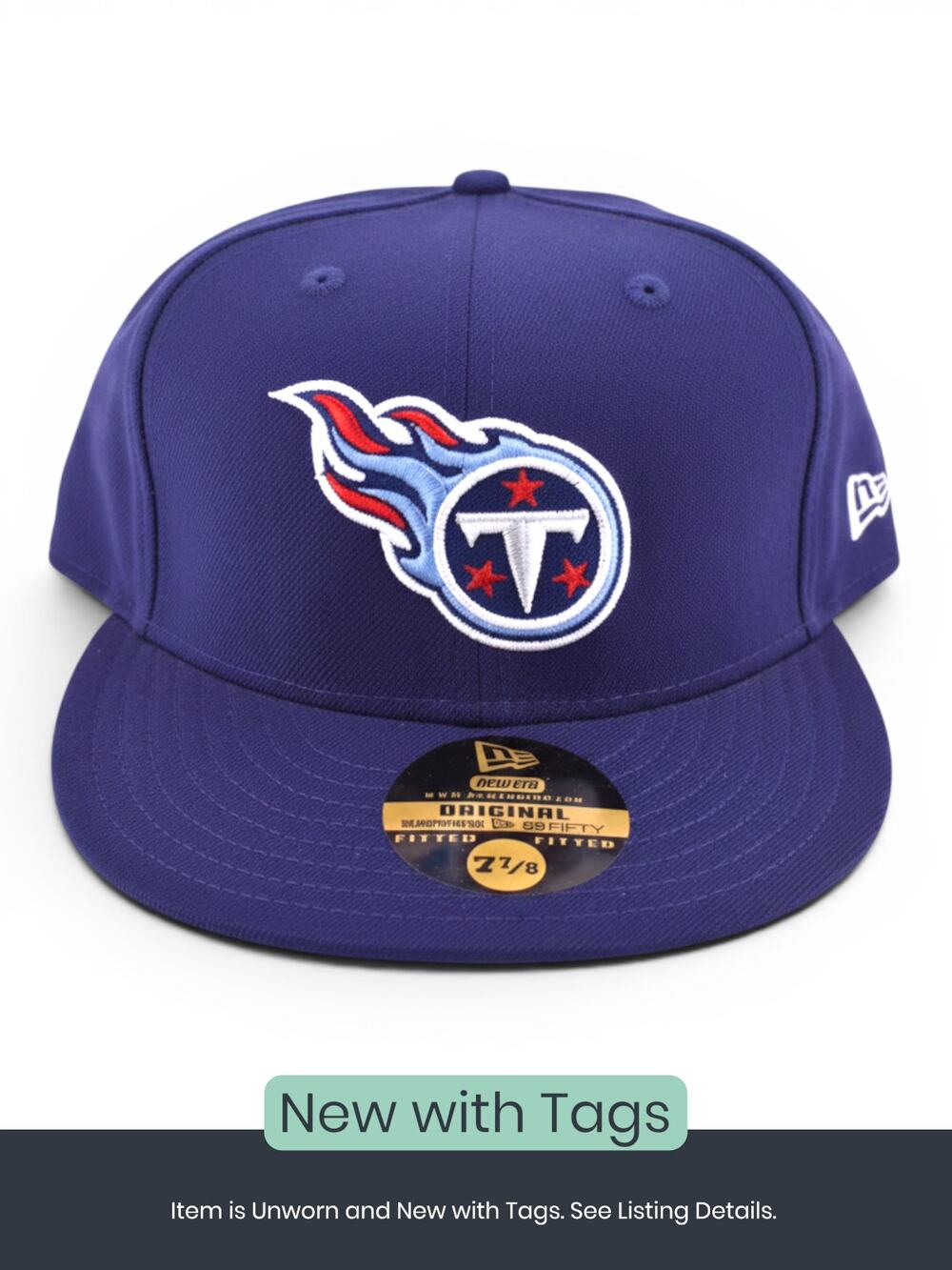 New Era Tennessee Titans Navy Fitted Cap, Size 7 7/8